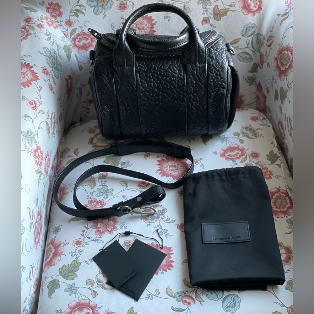 ALEXANDER WANG Black and Silver Medium ROCKIE Bag